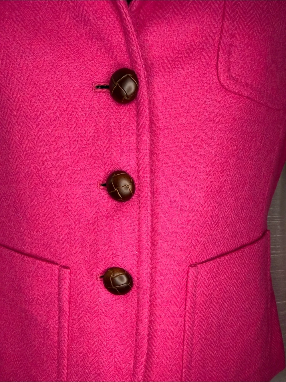 J Crew Robert Noble Scottish Wool Blazer Hot Pink Original Garment Bag Womens 10